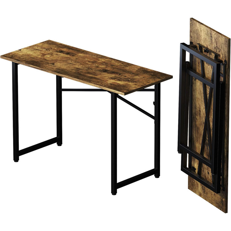 47 Inch Folding Desk Rustic Brown